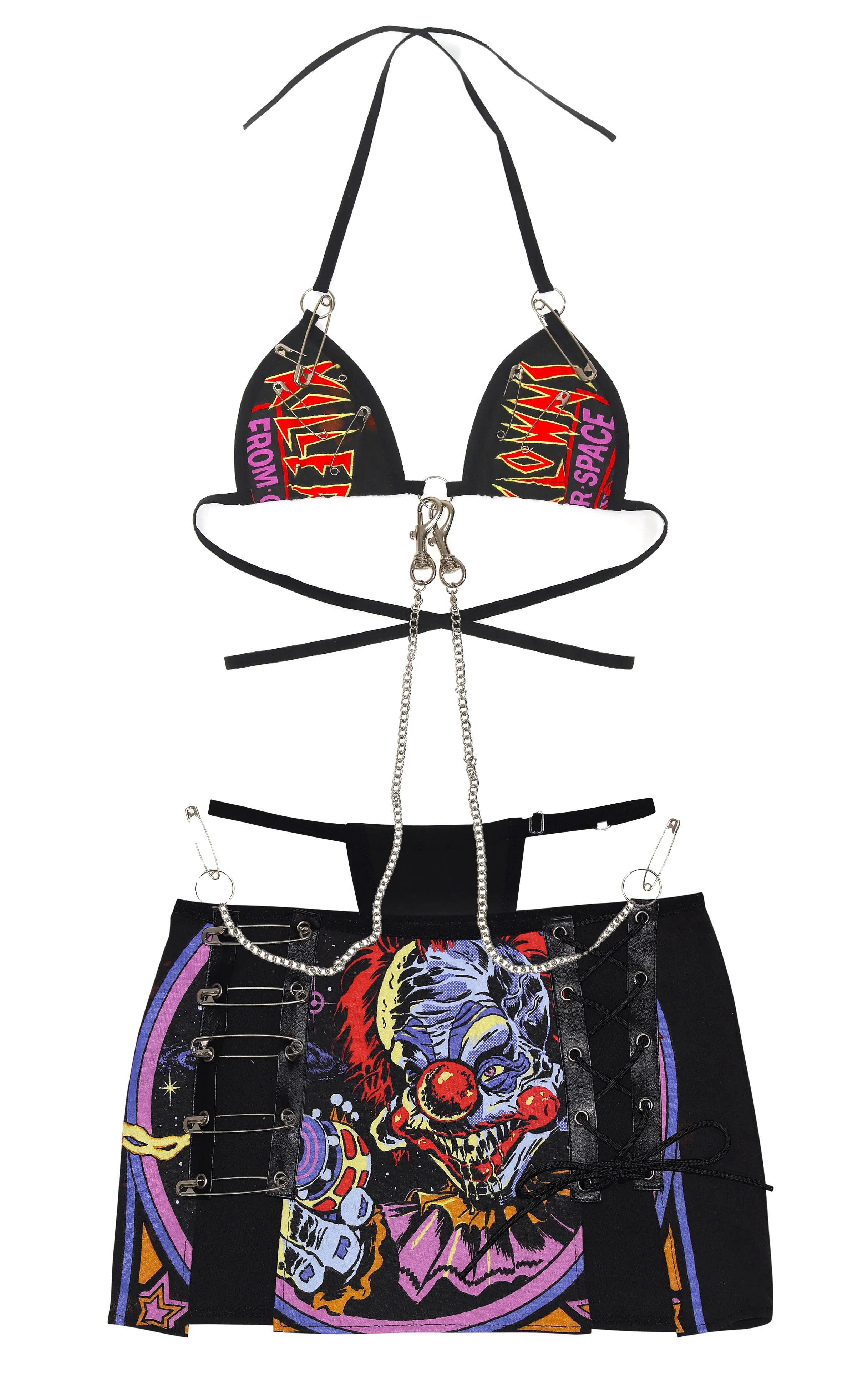 BLACK KILLER KLOWNS SKIRT SET - Image 6