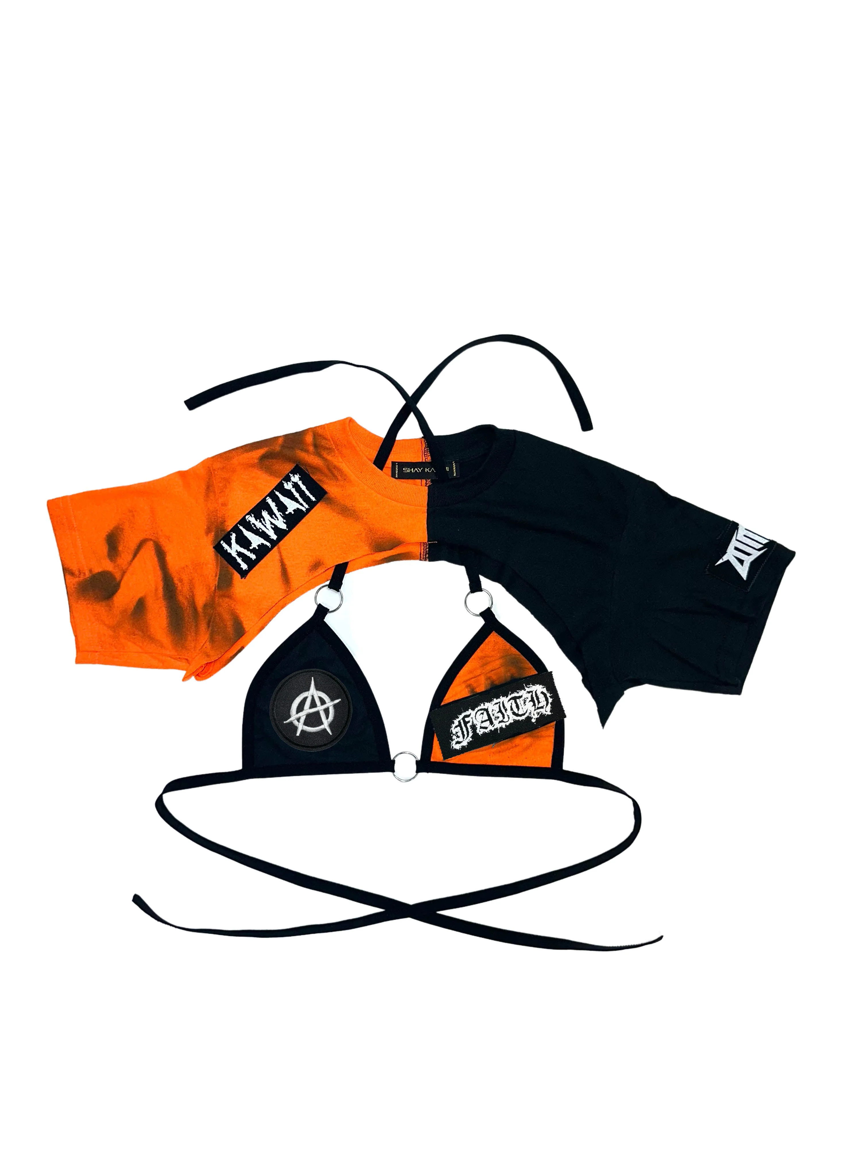 TWO TONE CROP TOP SET (ANARCHY) - Image 3