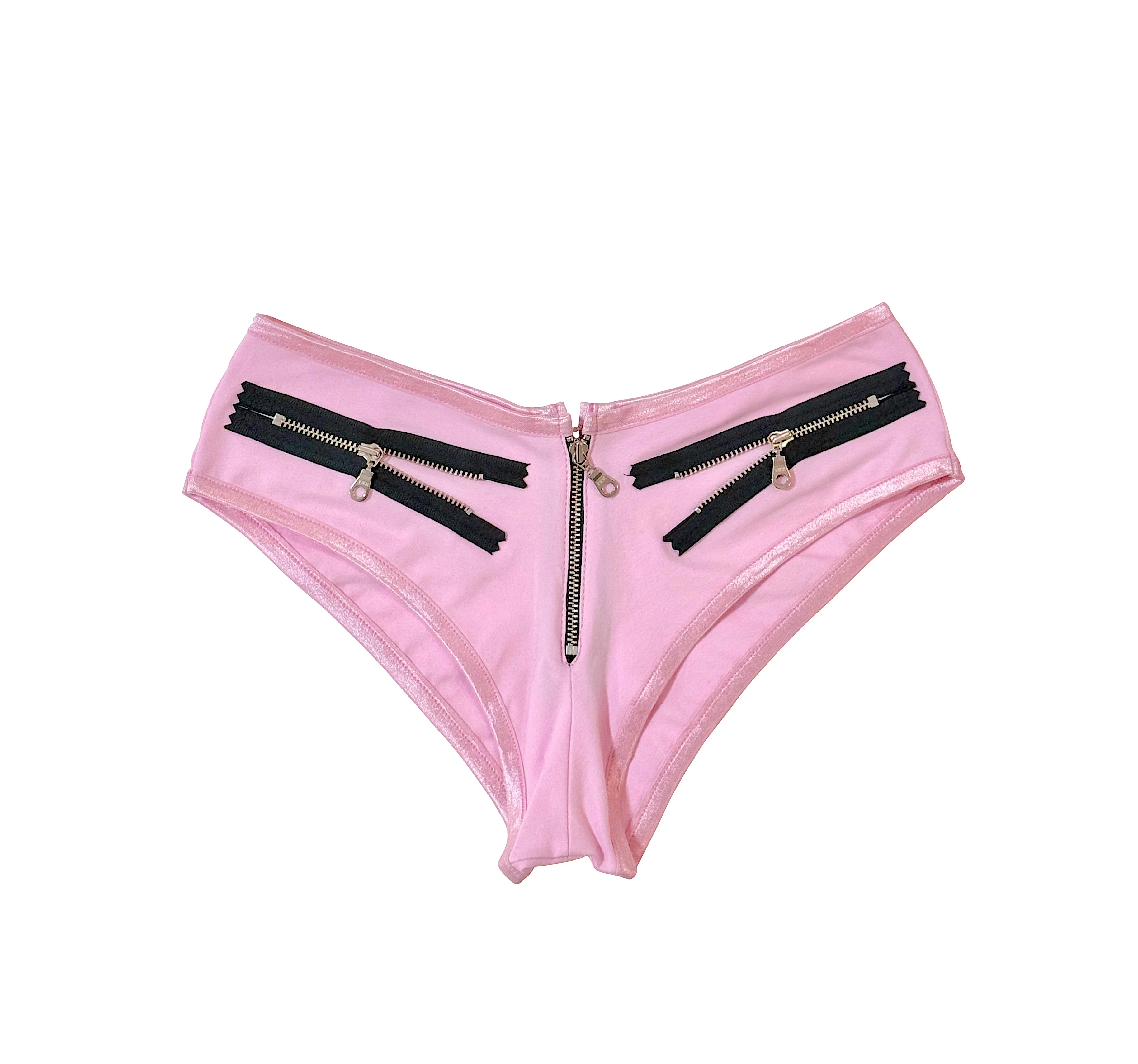 ECLIPSE ZIPPER MINI SHORTS PINK