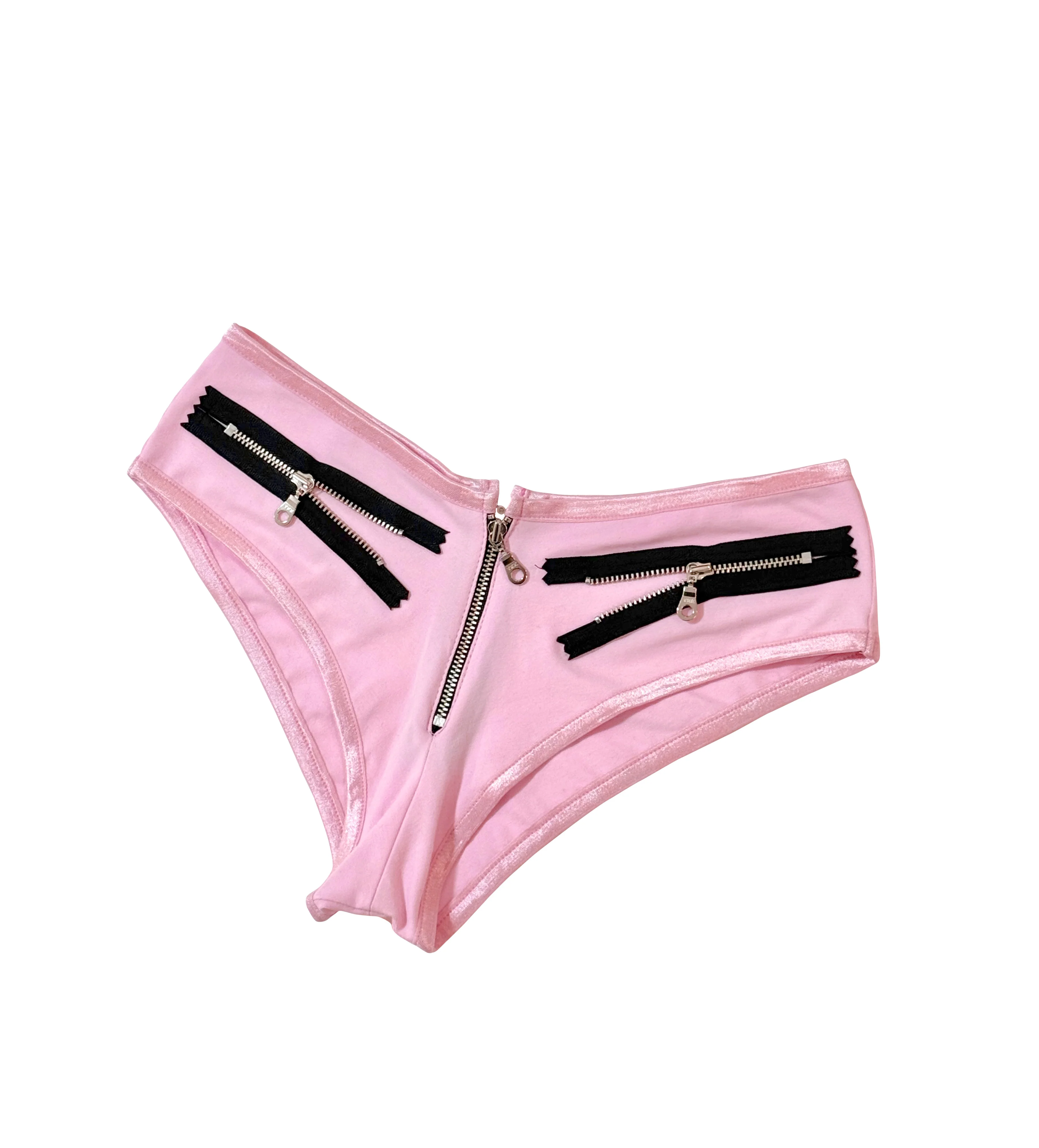 ECLIPSE ZIPPER MINI SHORTS PINK - Image 3