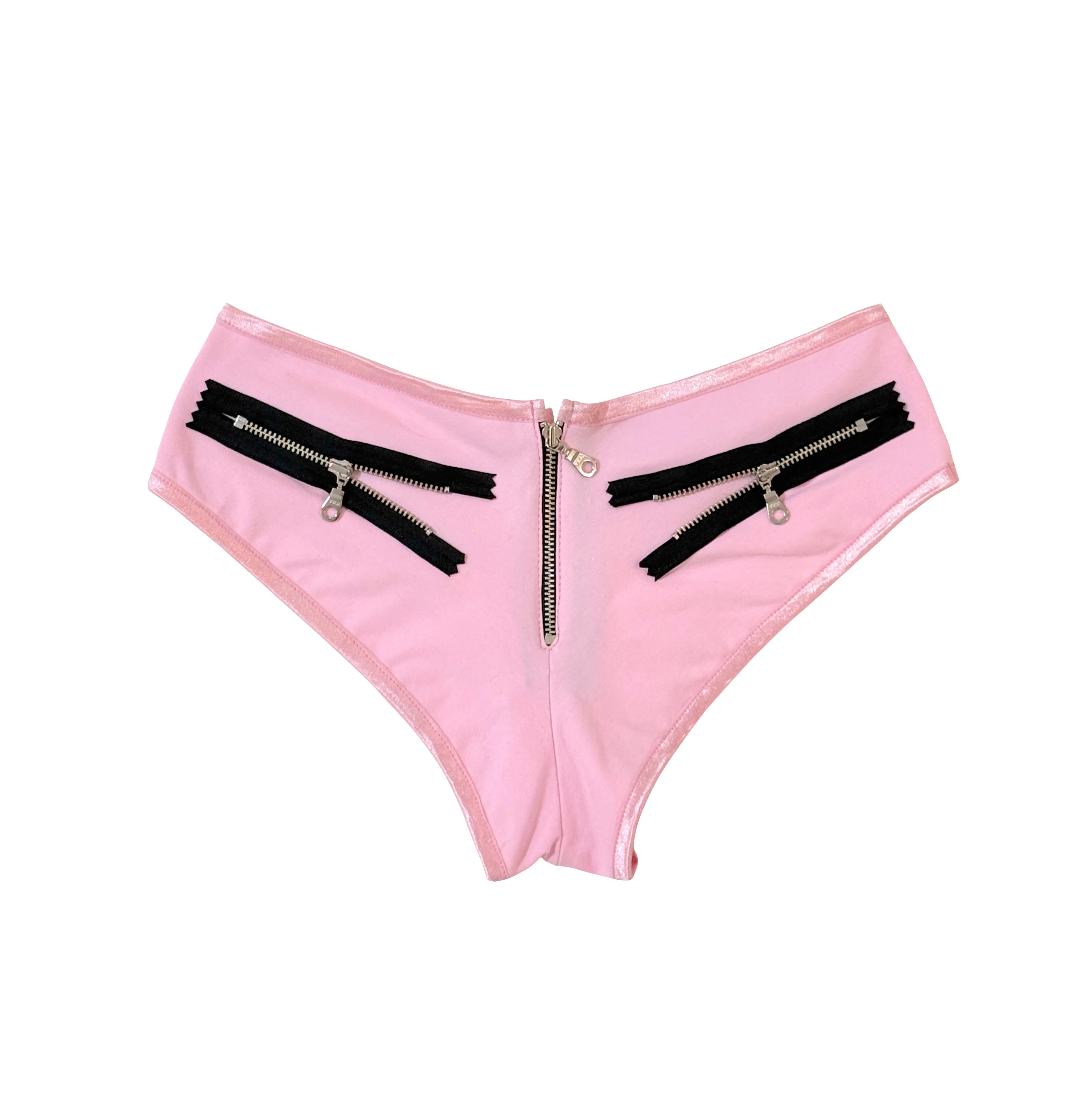ECLIPSE ZIPPER MINI SHORTS PINK - Image 4