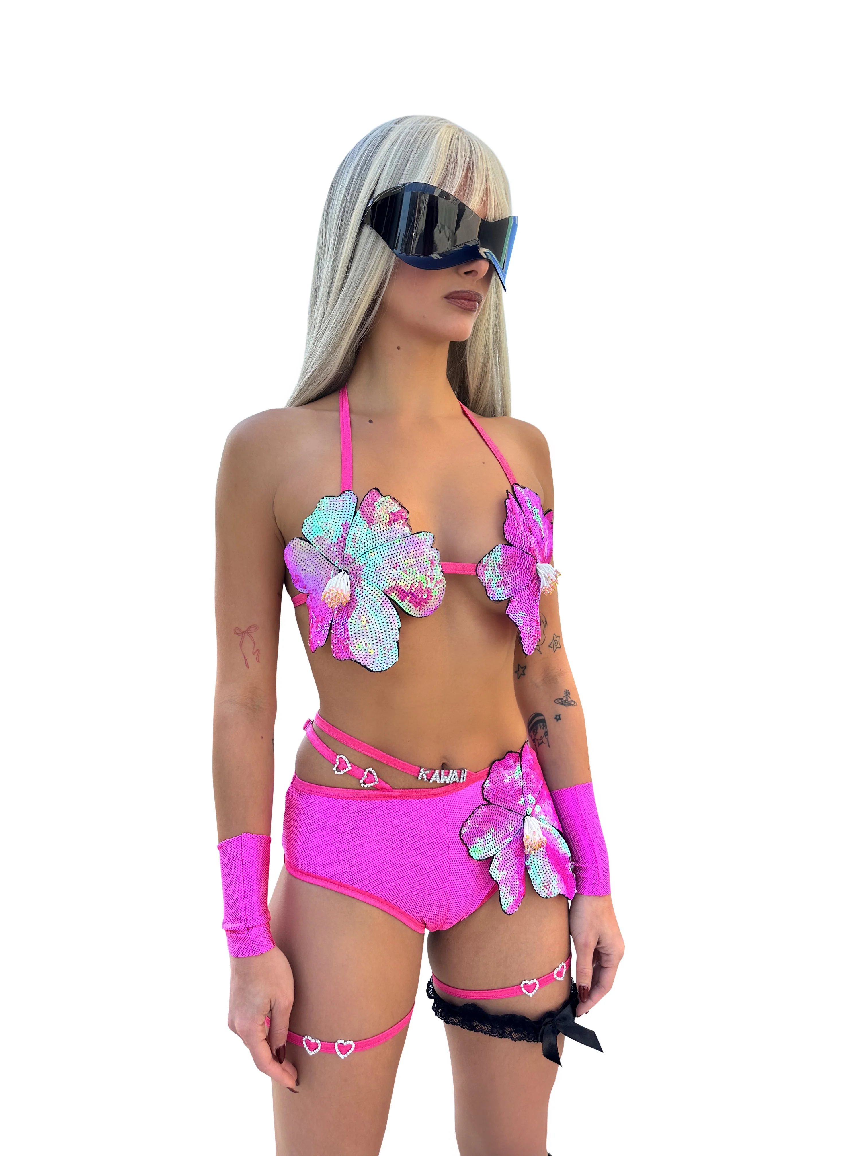 GLITTER FLOWER SHORTS SET - Image 3