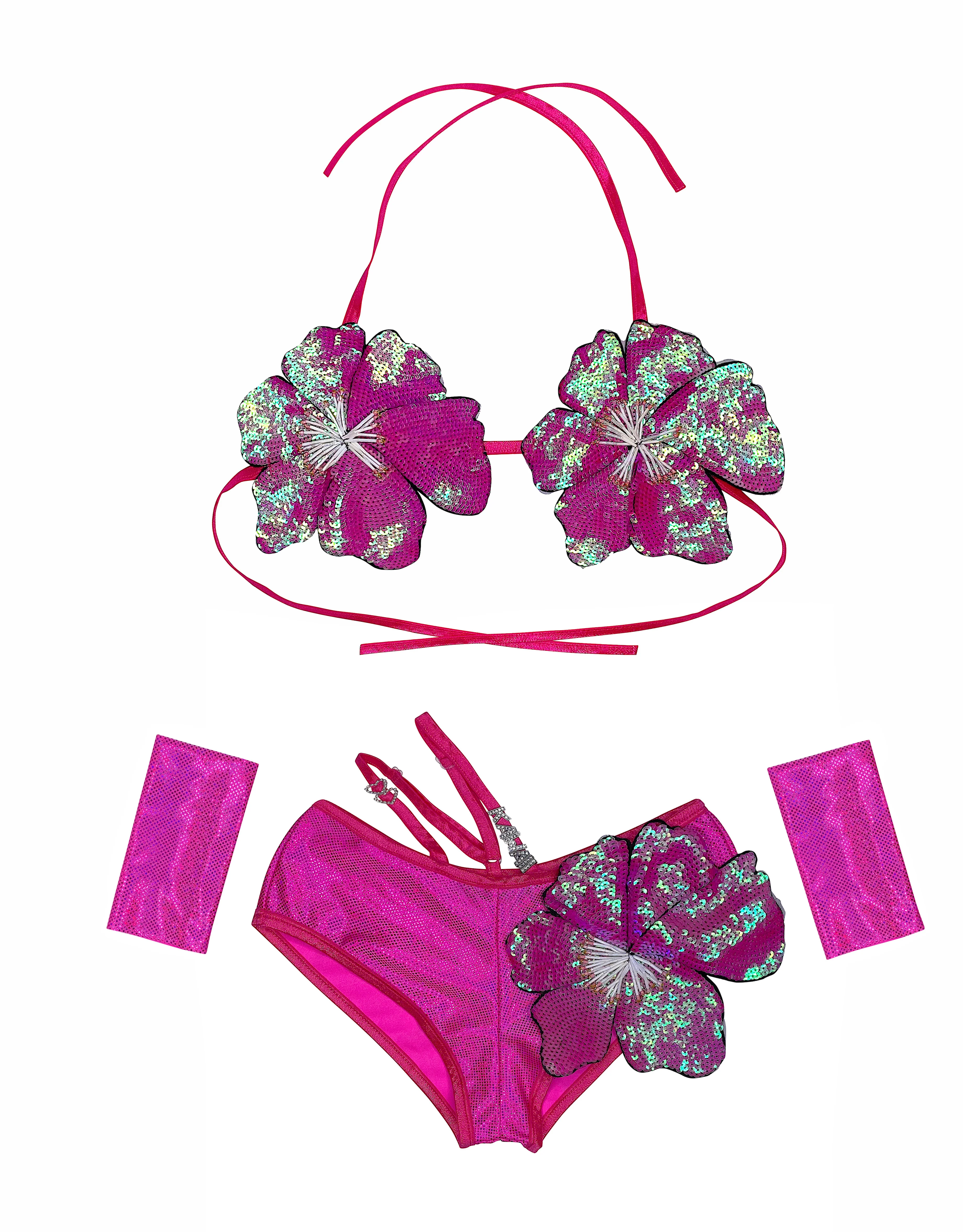 GLITTER FLOWER SHORTS SET - Image 4