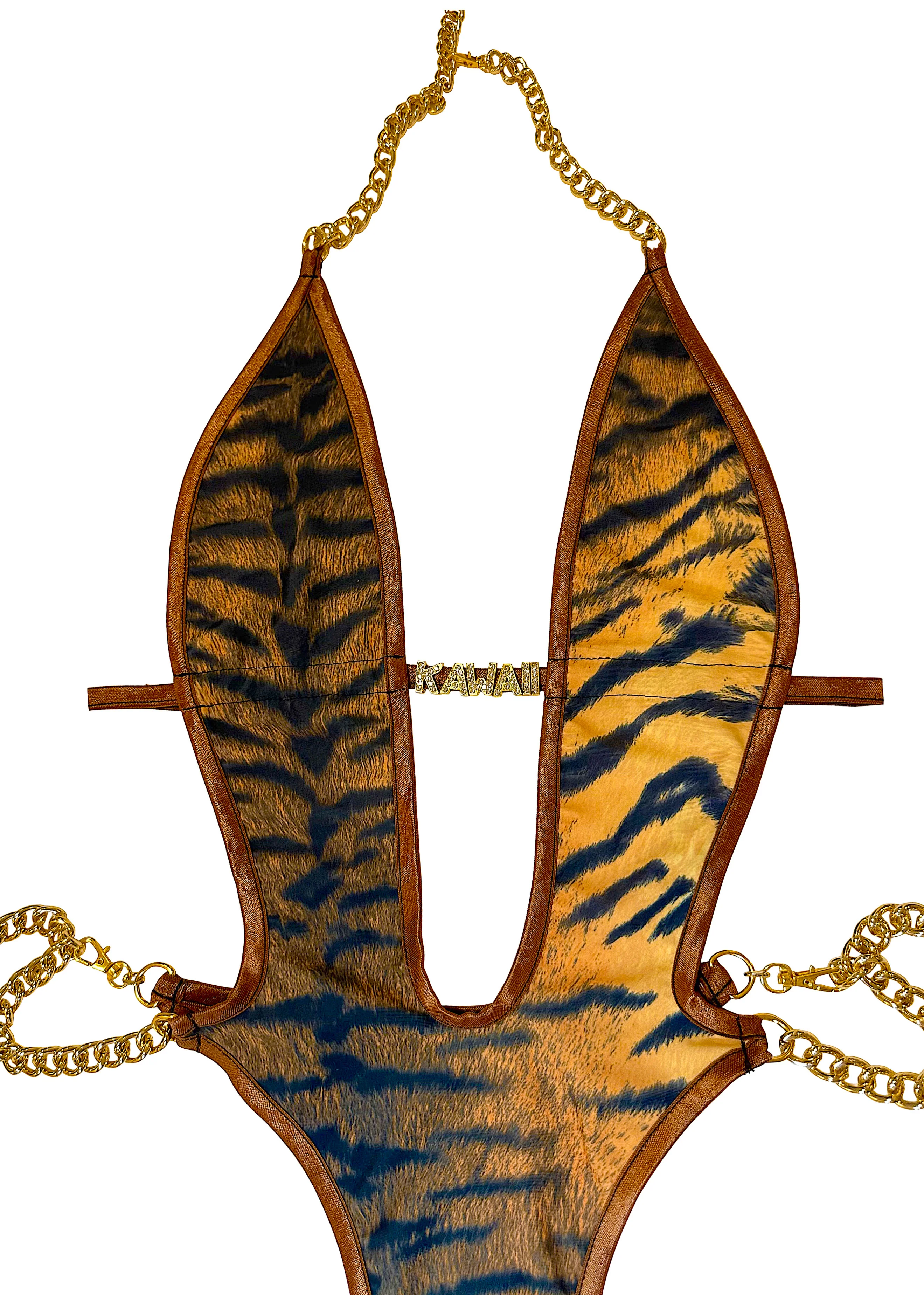 GODDESS GOLD CHAIN ONESIE BIKINI - Image 20
