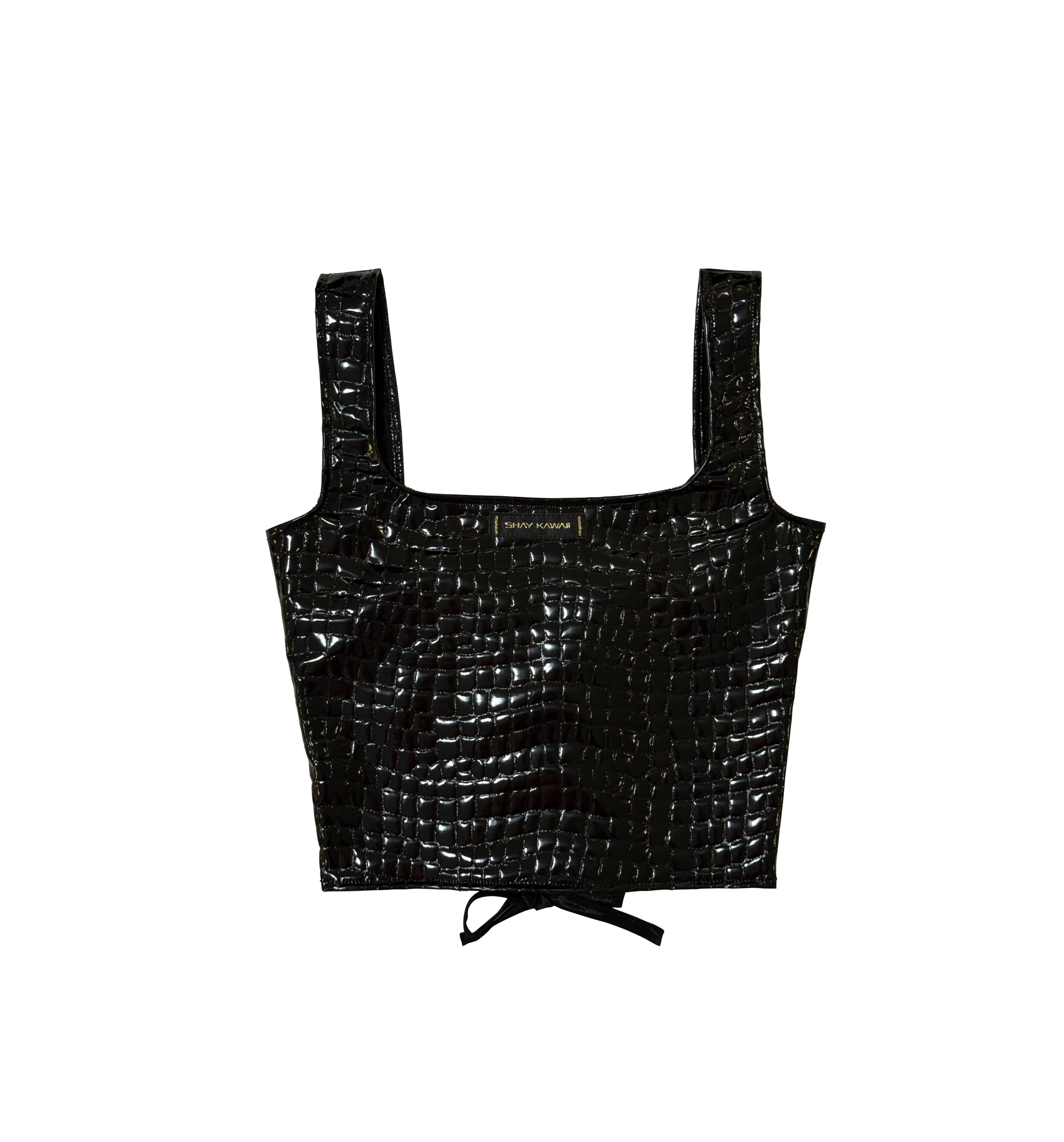 LACE-UP CROSS TOP BLACK - Image 2