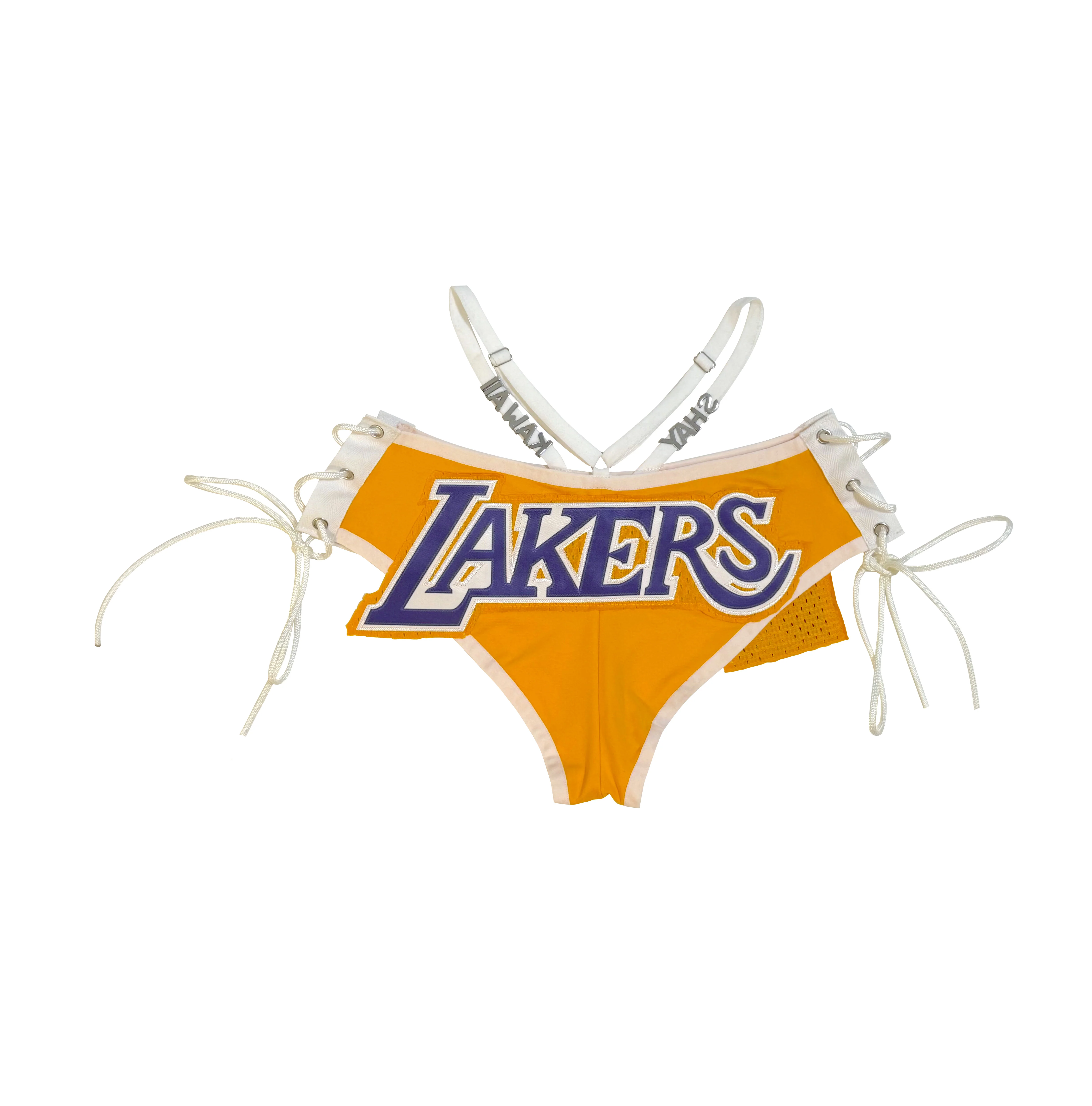 LAKERS MINI SHORT SET YELLOW - Image 2