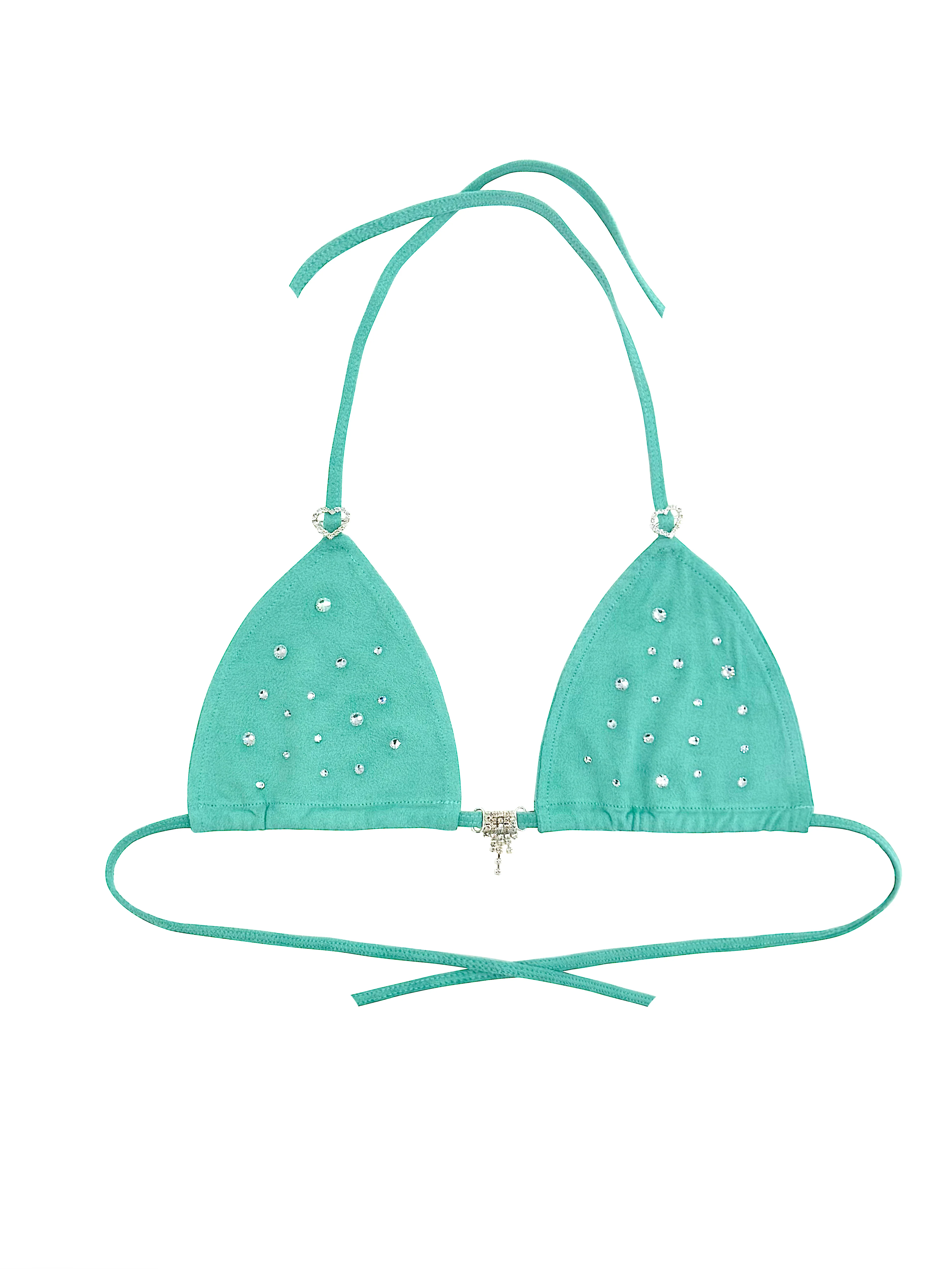 LIL KIM SUEDE BIKINI SKIRT SET AQUA - Image 3