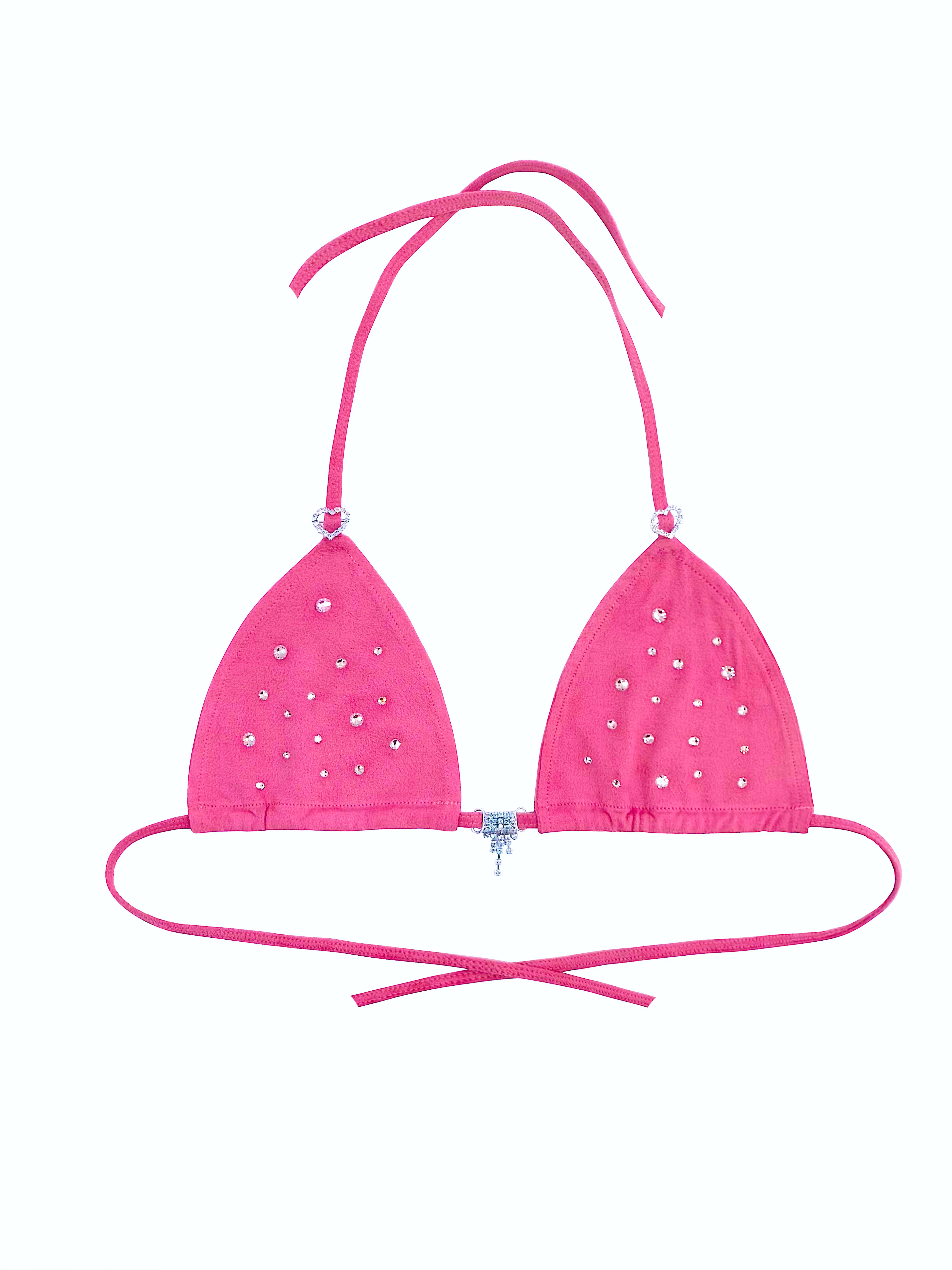 LIL KIM SUEDE BIKINI SKIRT SET PINK - Image 3