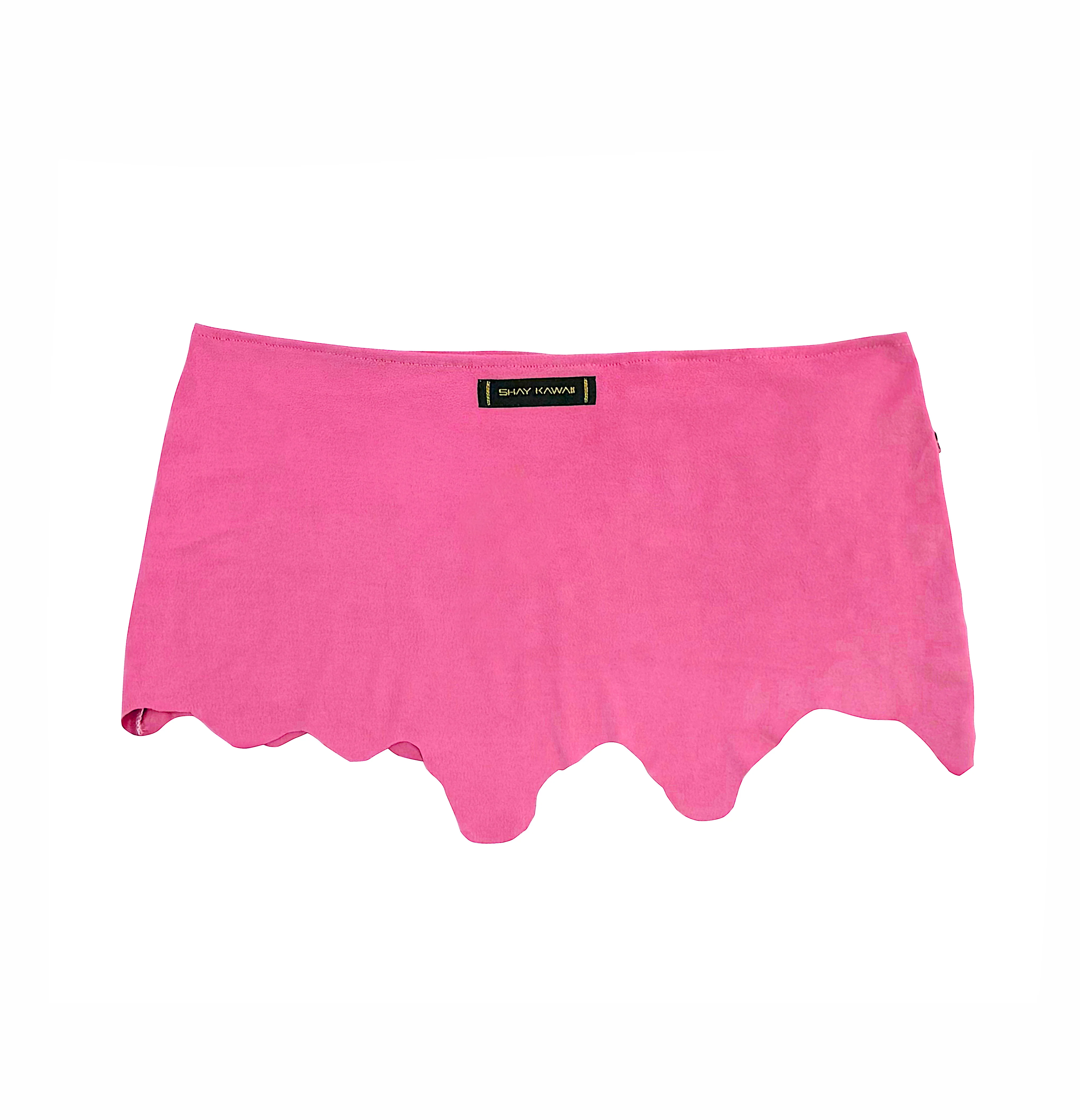 LIL KIM SUEDE BIKINI SKIRT SET PINK - Image 5