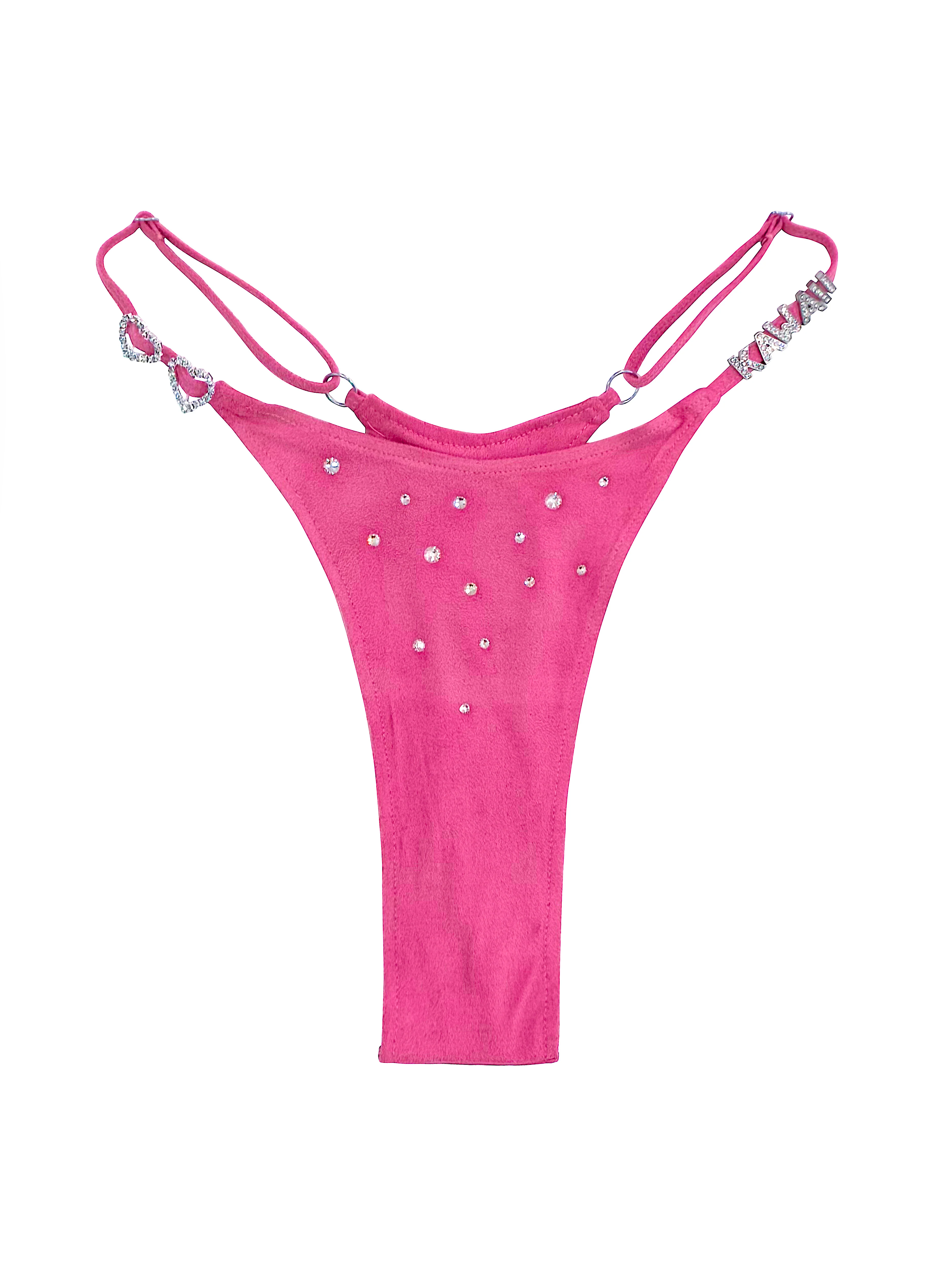 LIL KIM SUEDE BIKINI SKIRT SET PINK - Image 6
