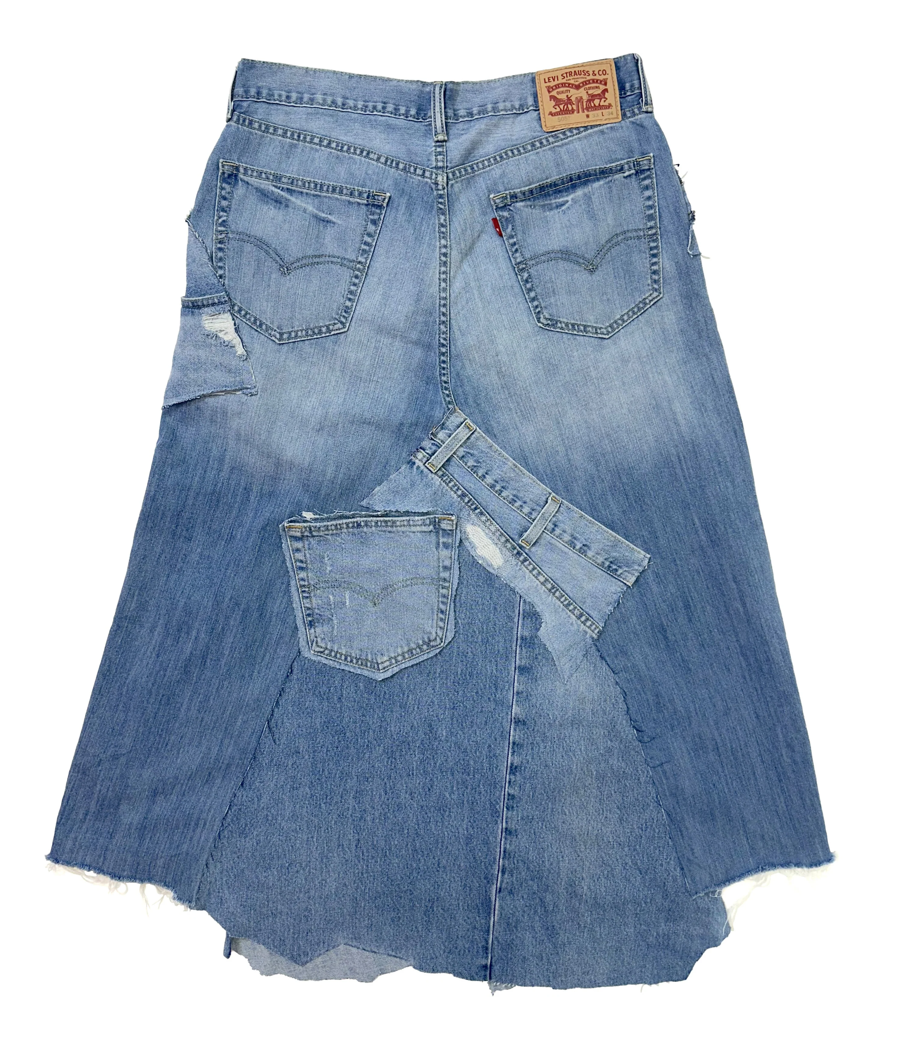 MAYHEM DOUBLE WAIST LONG DENIM SKIRT - Image 2