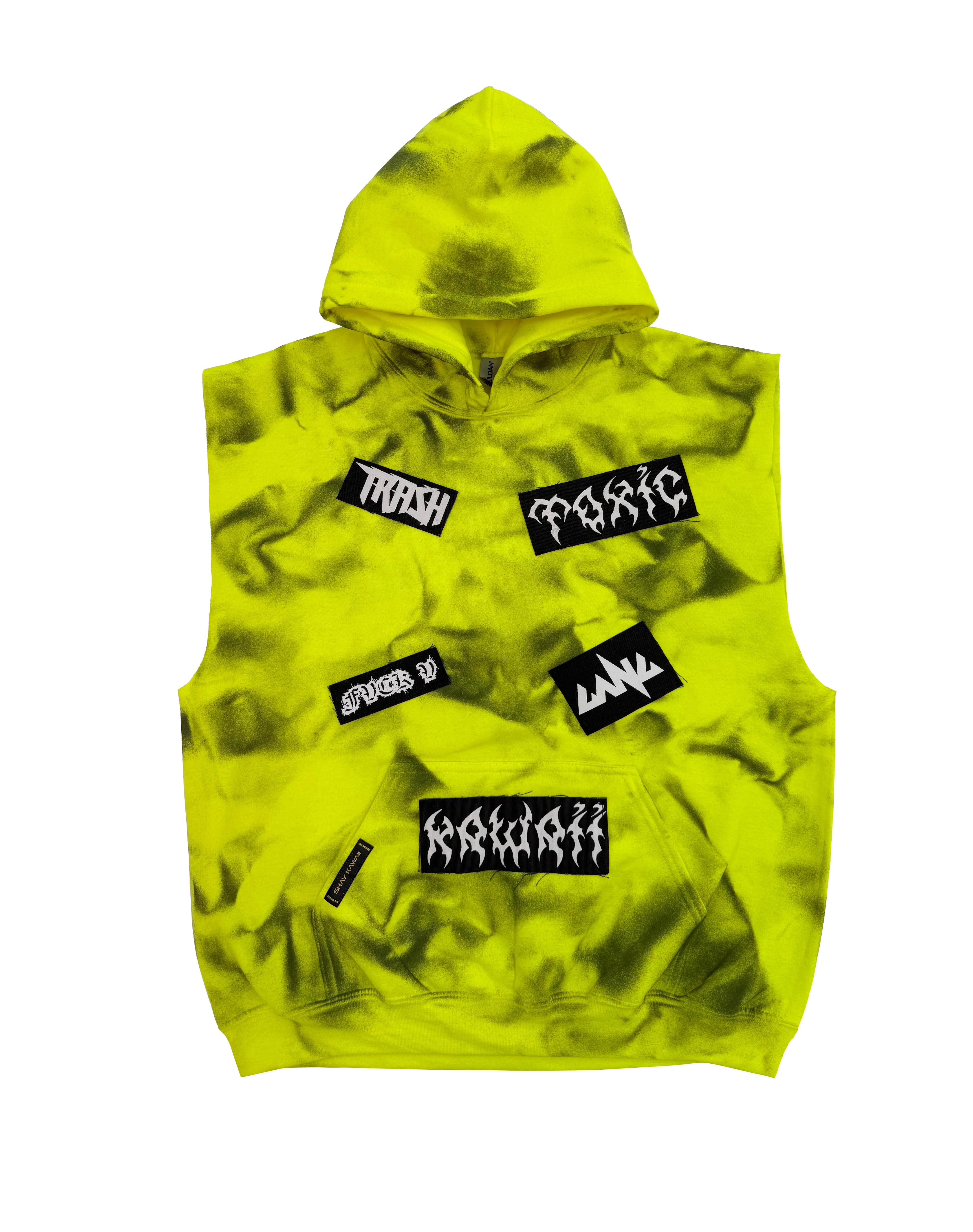 NEON YELLOW BROOKLYN SLEEVELESS HOODIE