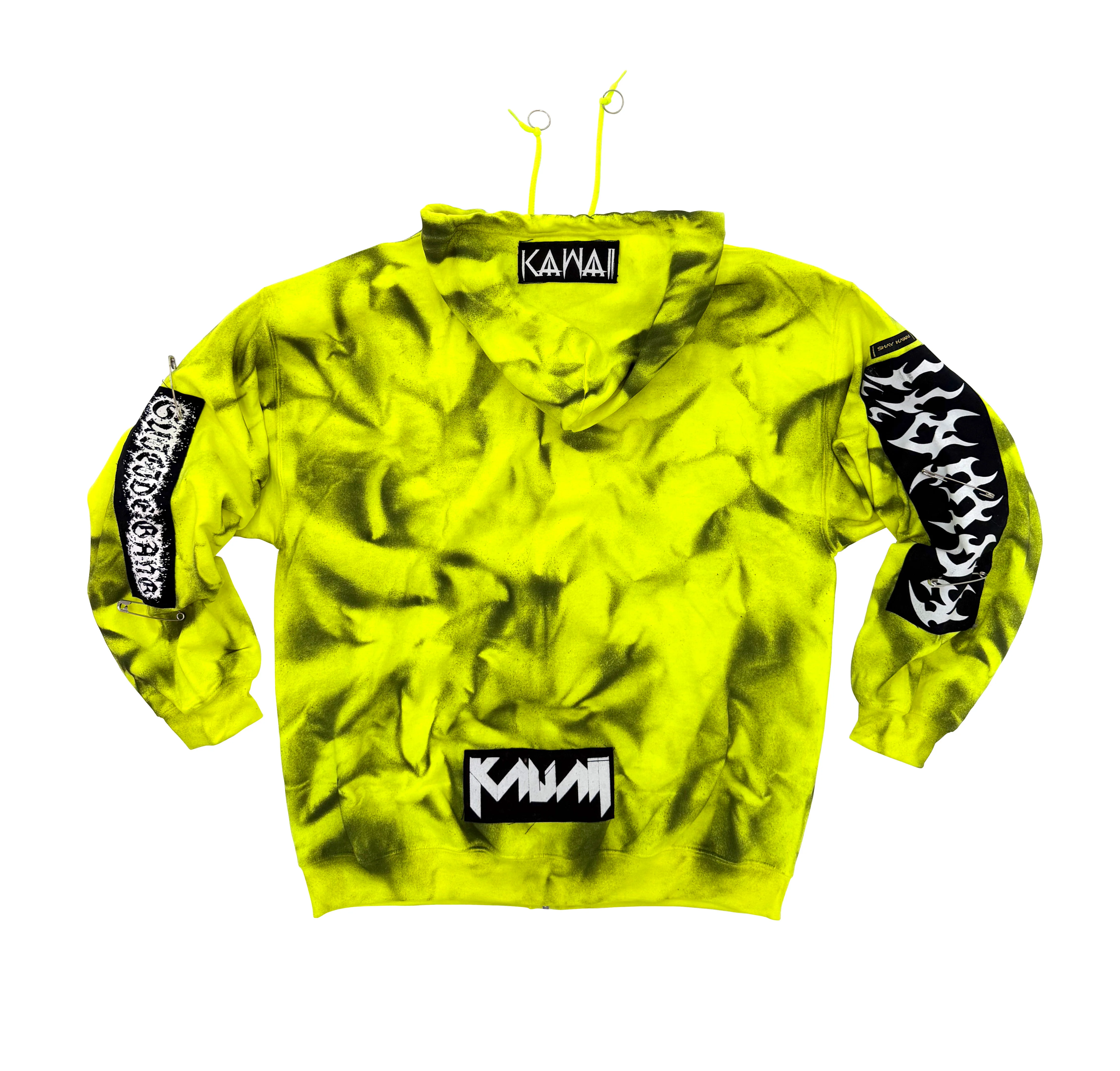 CRYPT NEON YELLOW HOODIE - Image 2