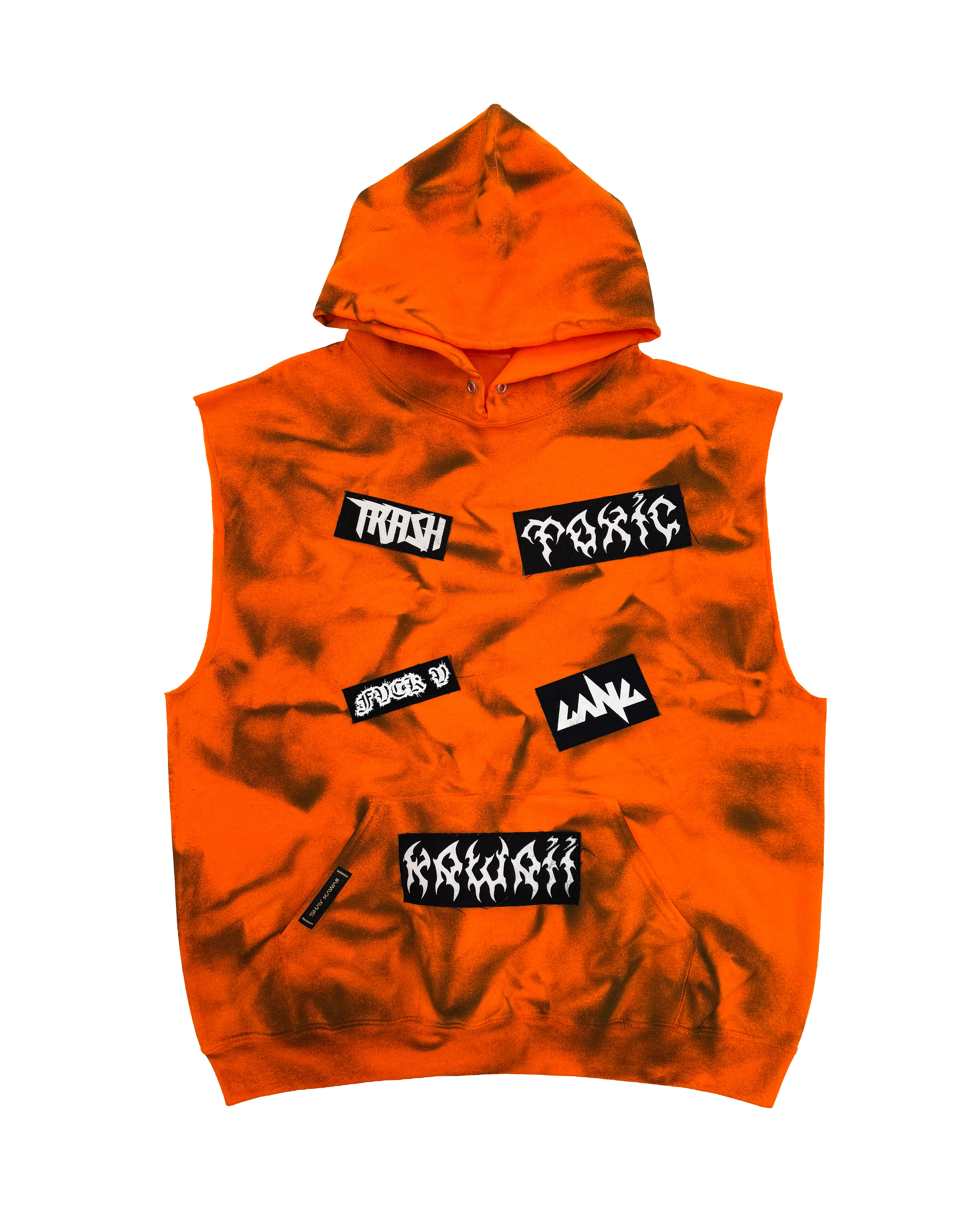 ORANGE BROOKLYN SLEEVELESS HOODIE