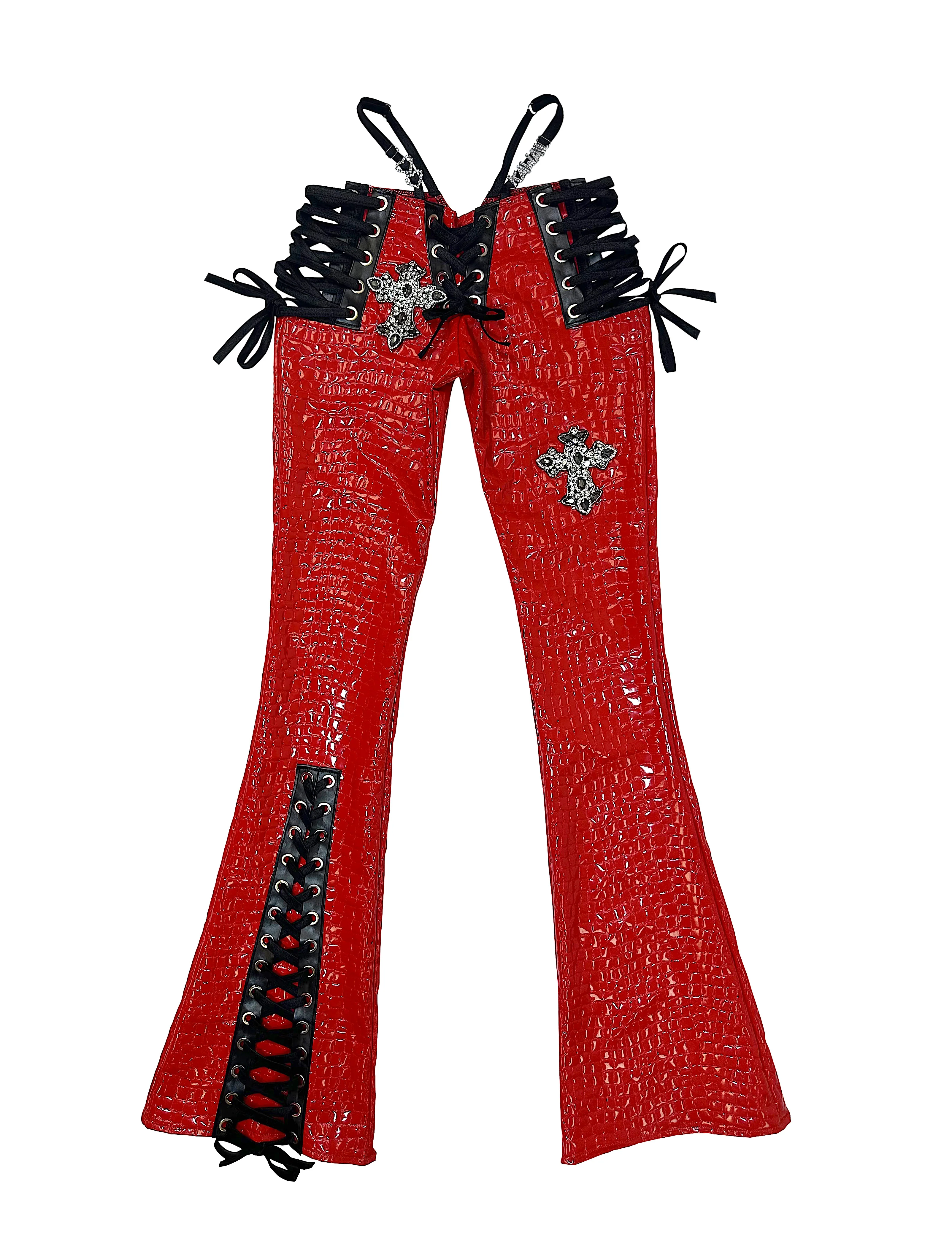 PEEKABOO CROC PANTS RED - Image 8