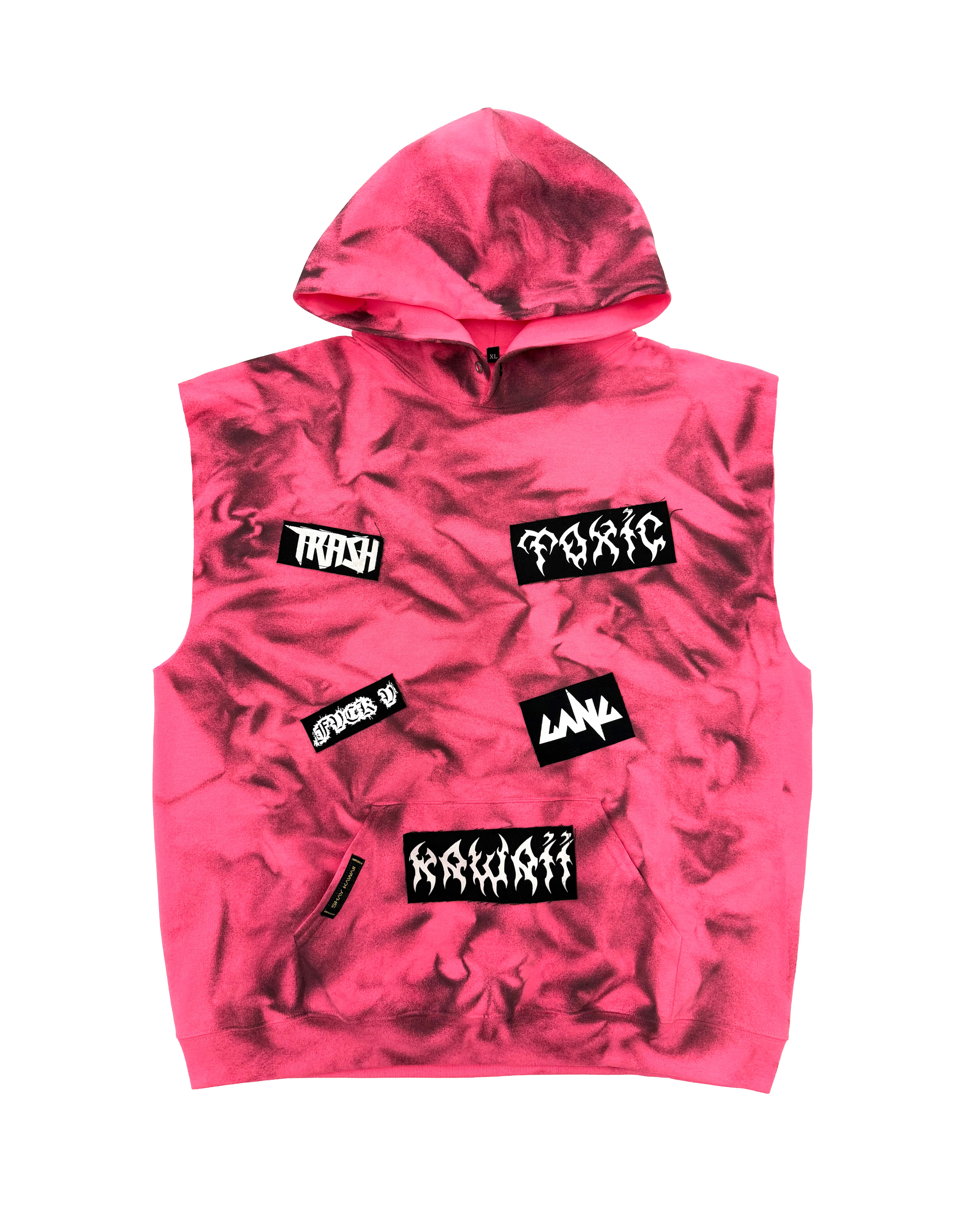 PINK BROOKLYN SLEEVELESS HOODIE