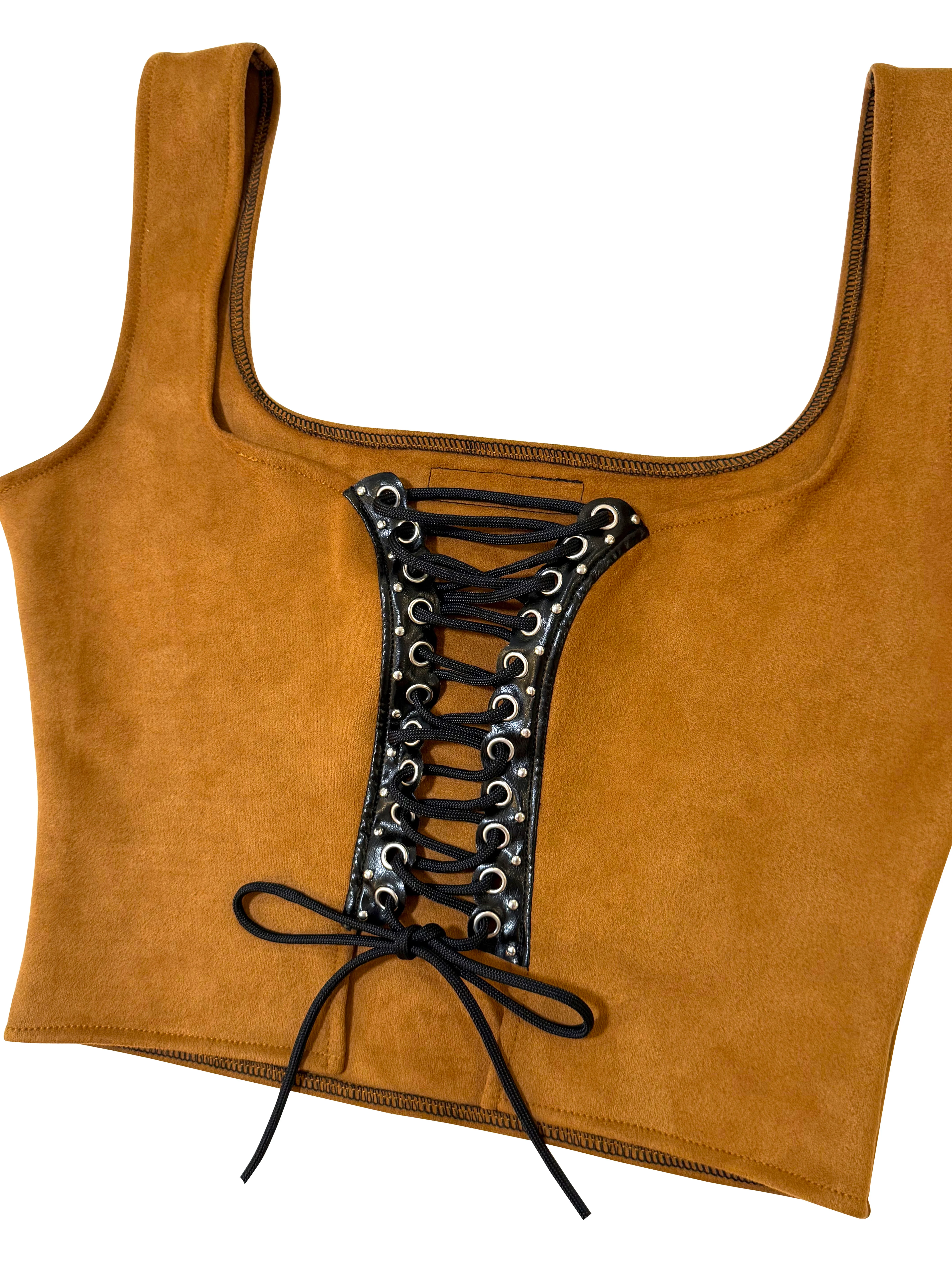 SALOON GIRL TOP BROWN - Image 6
