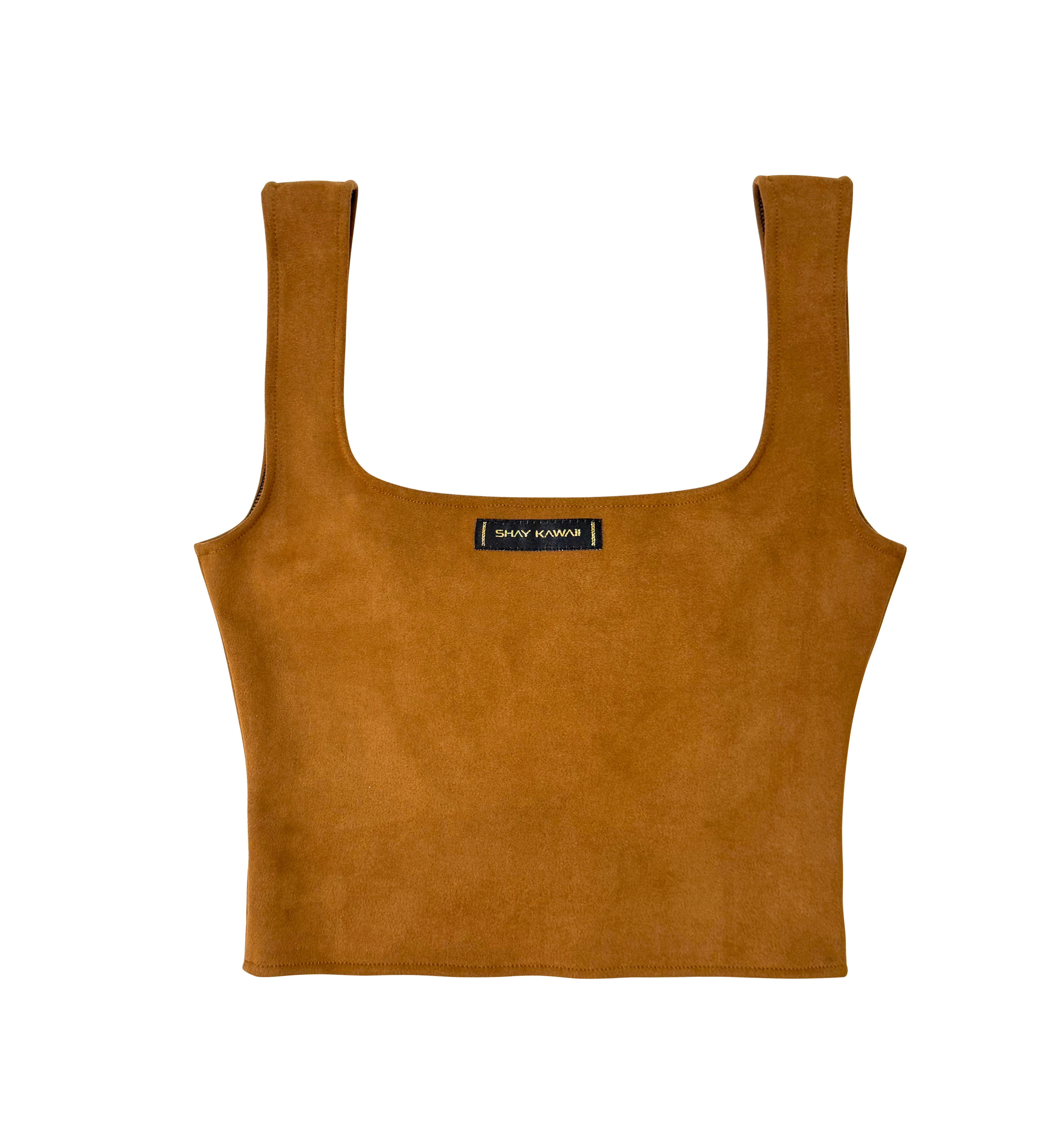 SALOON GIRL TOP BROWN - Image 4