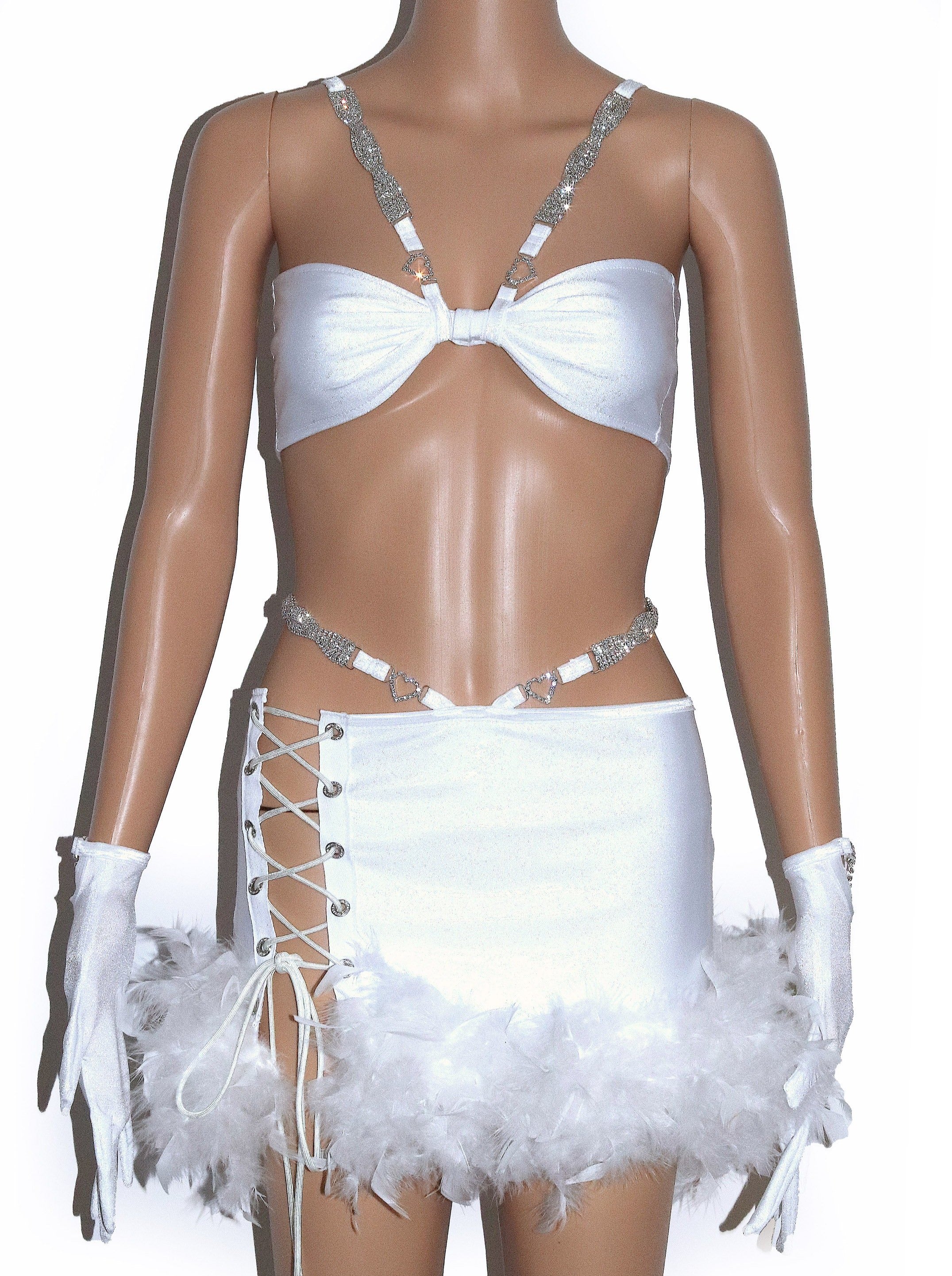 "SNOW QUEEN " FEATHER SKIRT (ONLY)