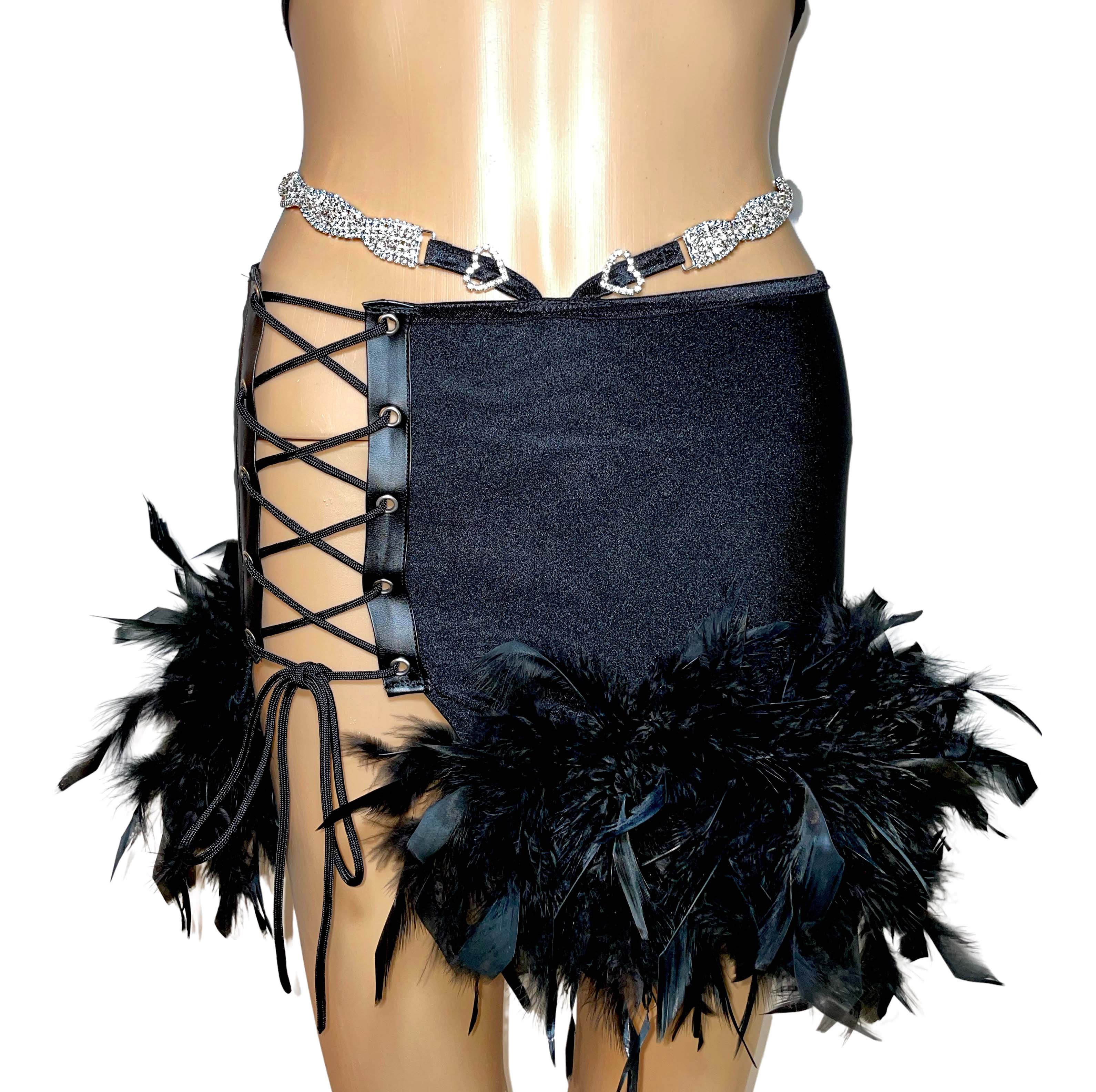 "SNOW QUEEN " FEATHER SKIRT (ONLY) - Image 3