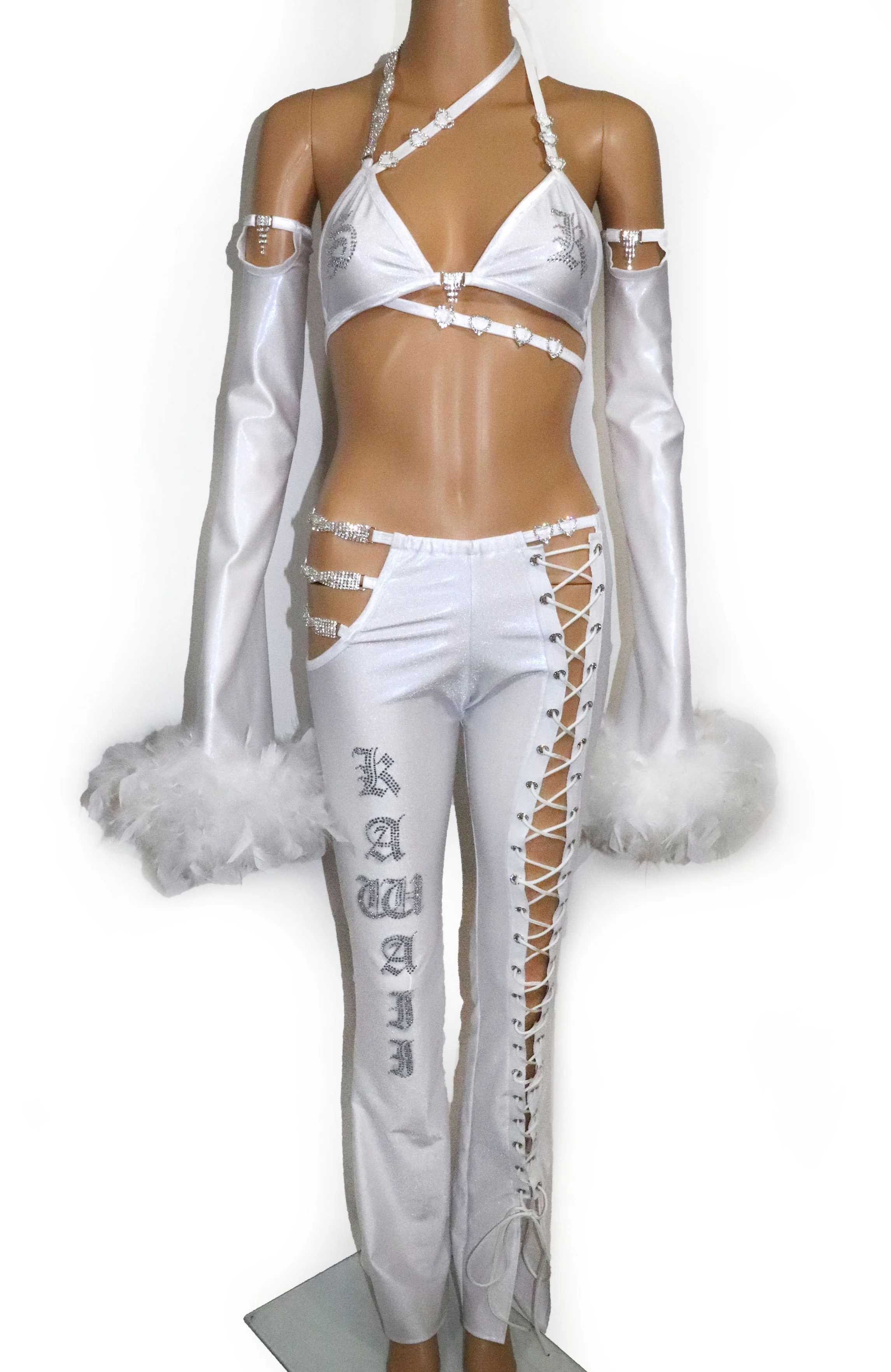 CRYSTAL LACED-UP PANTS - Image 2