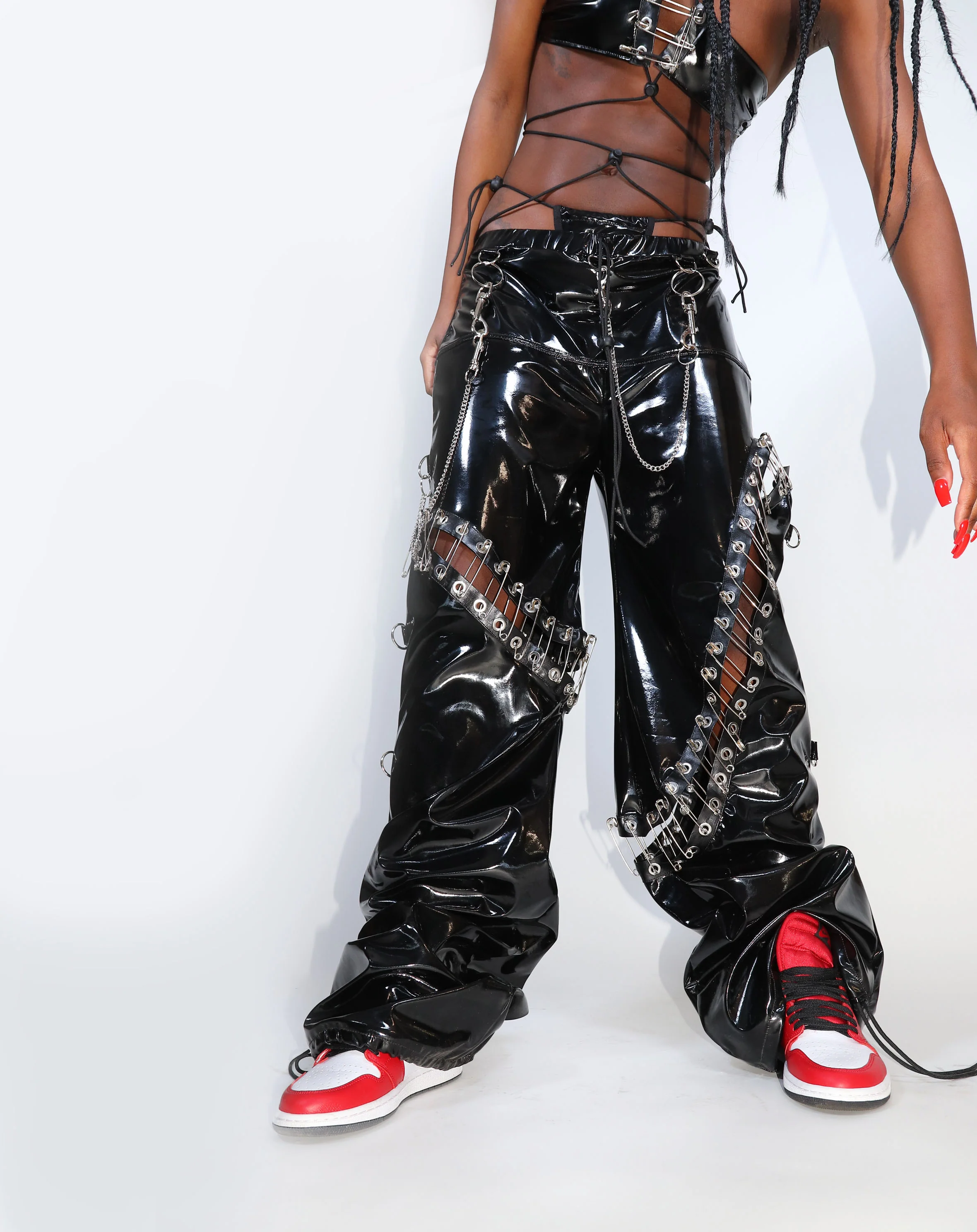 THE "DESTROY" SAFETY PINS VINYL PANTS - Image 10