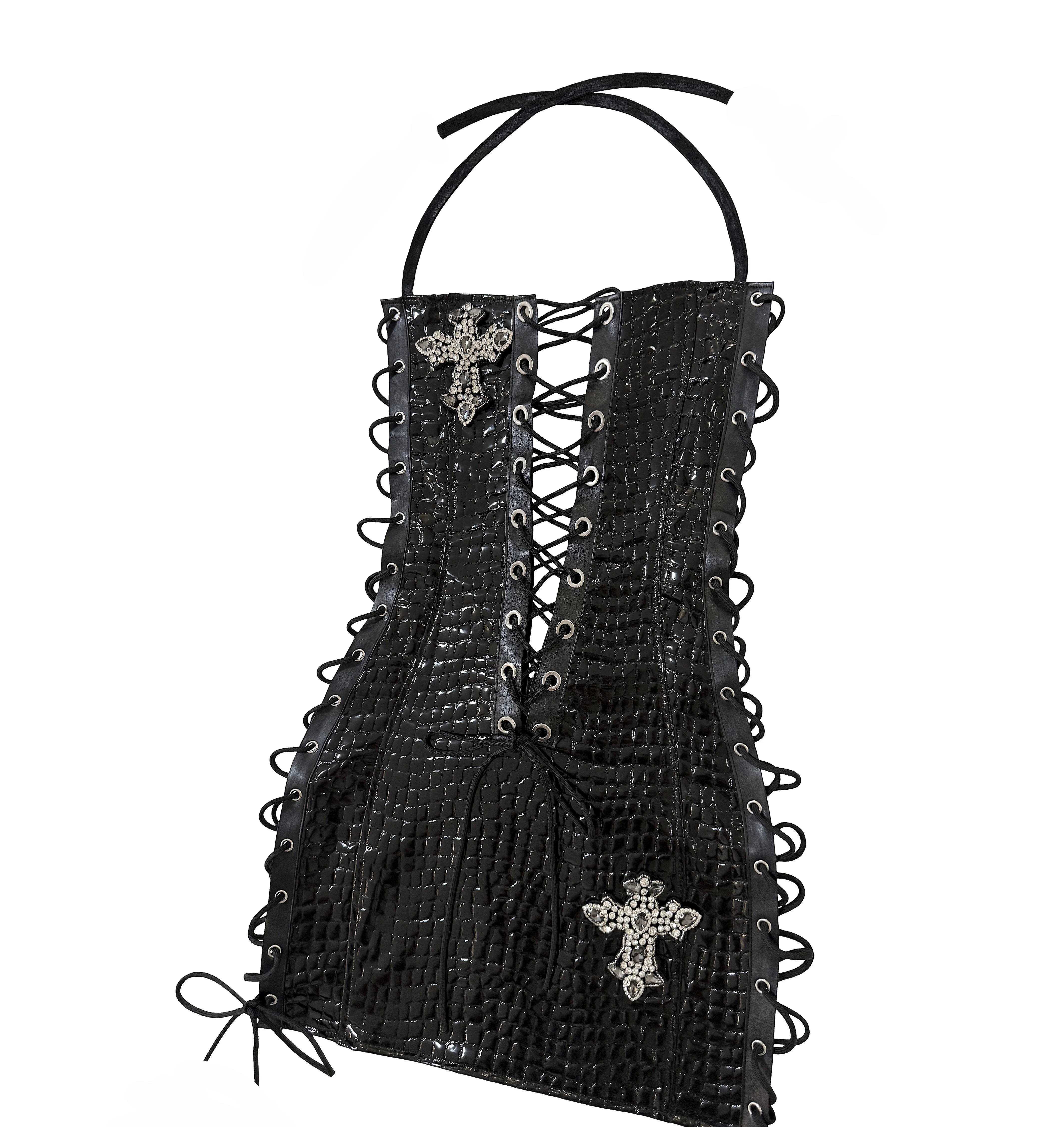 TIE ME CROC BLACK DRESS - Image 6