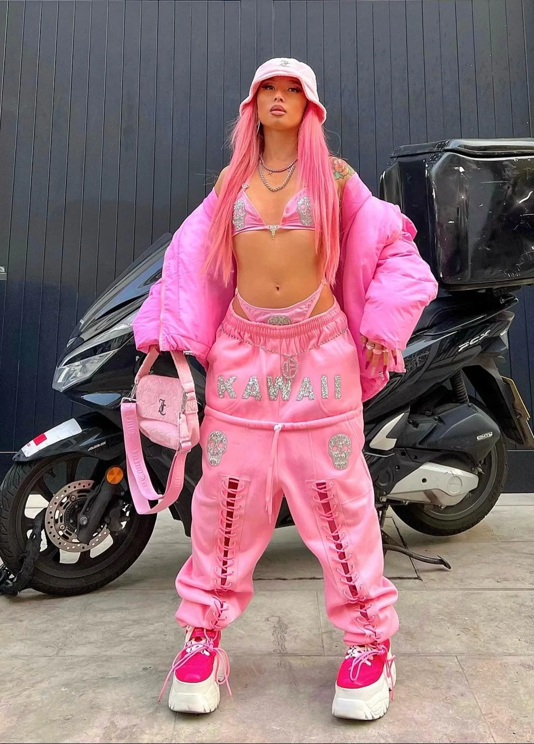 "TIE ME UP" DOUBLE WAIST JOGGERS - Image 2