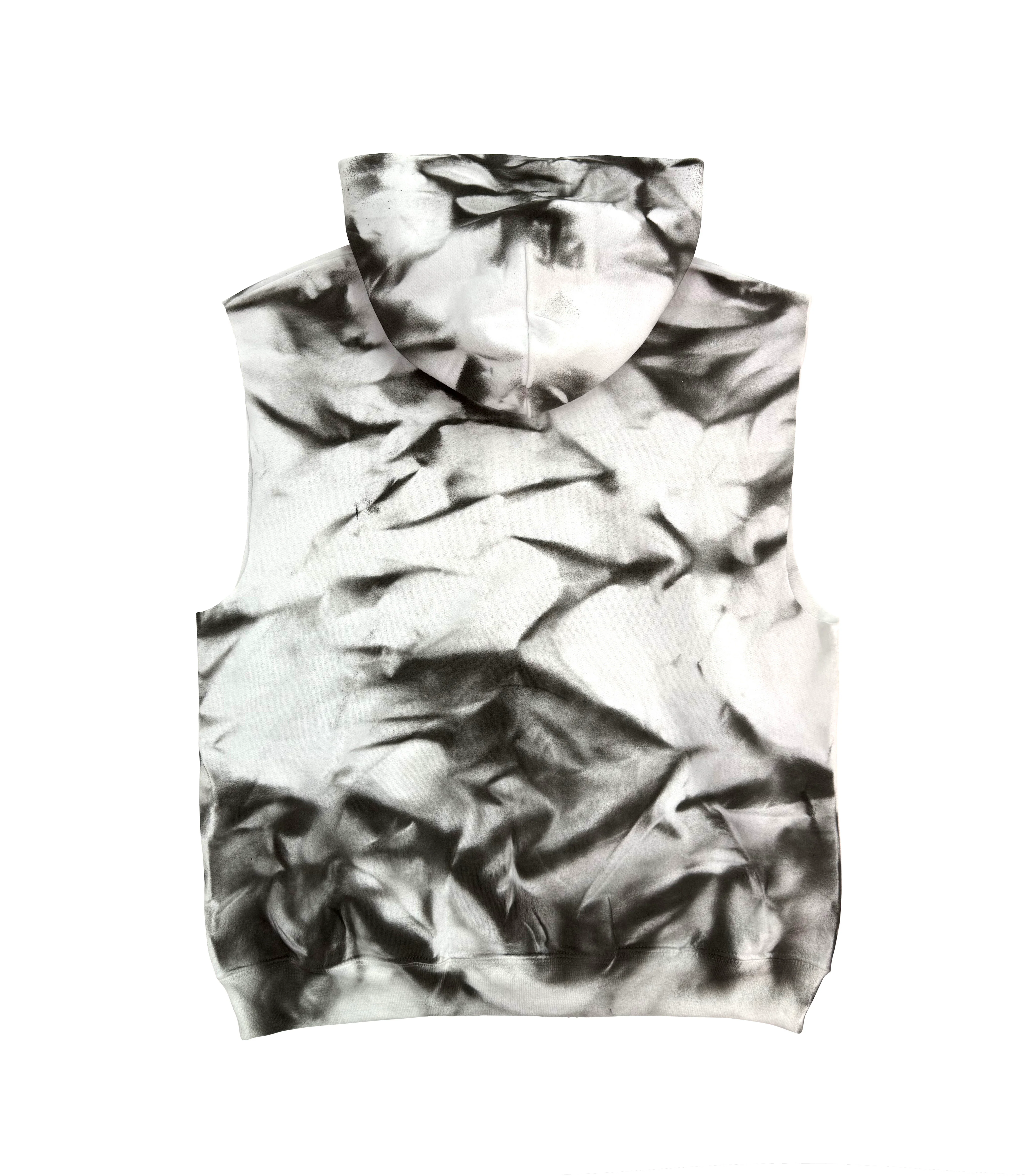 WHITE BROOKLYN SLEEVELESS HOODIE - Image 2