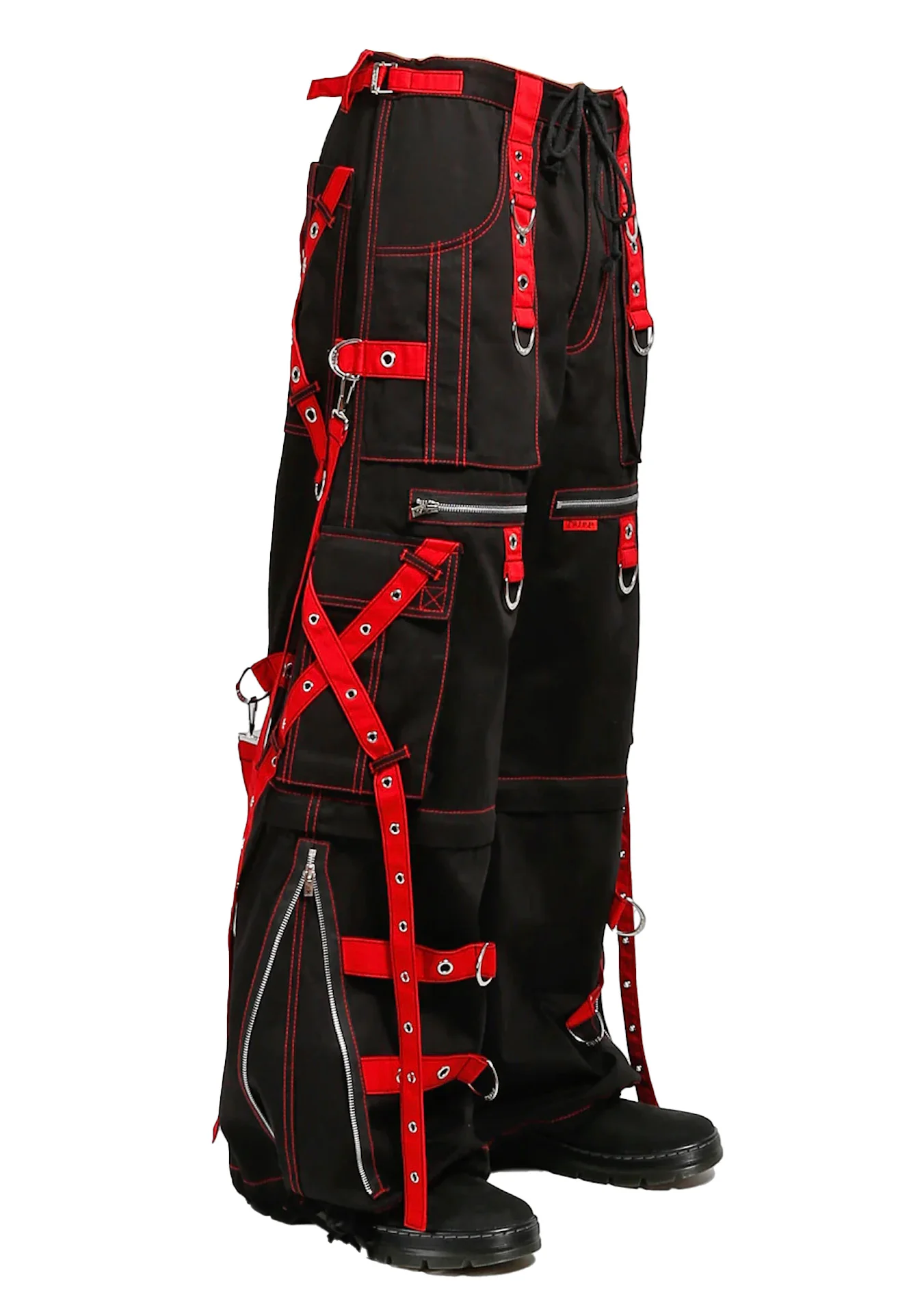 X-STRAP "ZIP OFF INTO SHORTS" RED PANTS by TRIPP NYC - Image 3